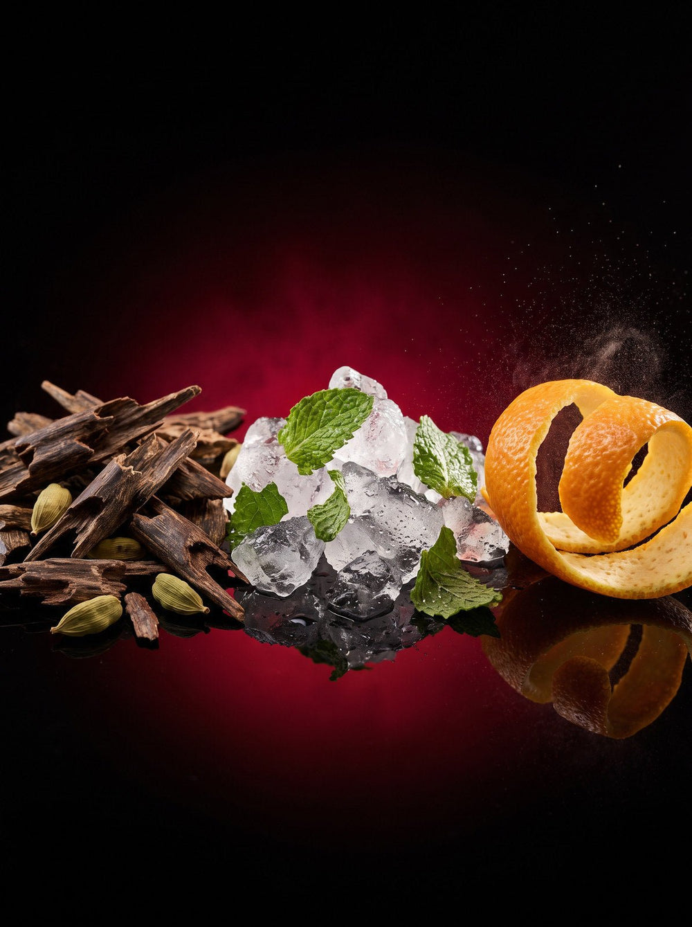 Agarwood and cardamom, crushed mint on ice, and fresh citrus peel