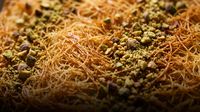 Kunafa texture close up